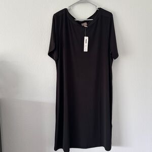 Chico's Women Dress Size (3/US XL) Black Nikki Boat Knee